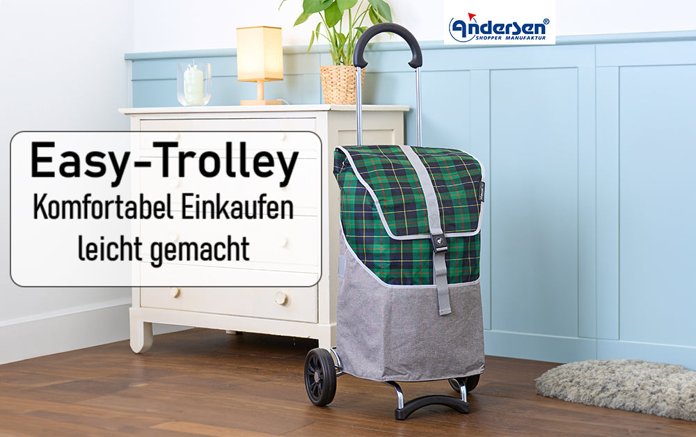 Andersen Einkaufstrolley 'Royal Shopper Jacob' – Klappbar, 54 Liter, Alu-Gestell, 50 Kg Belastbar, Mit 25 Cm Rädern (anthrazit)