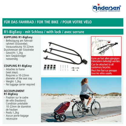 schloss fahrradanhänger Kupplung R1-BigEasy mit Schloss – Easy-Trolley