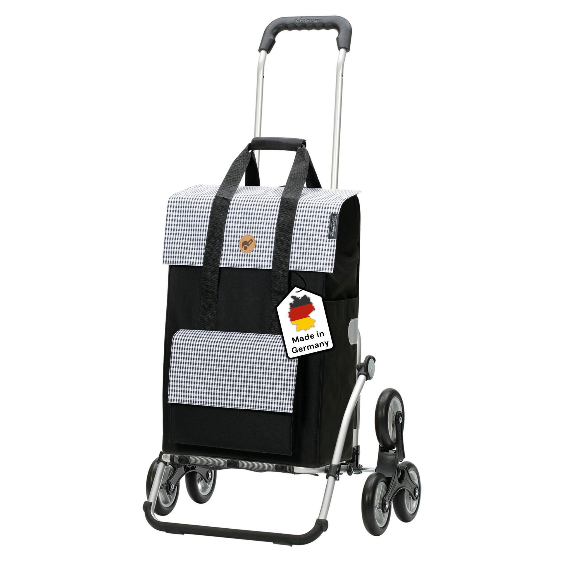 Exklusiv Andersen Einkaufstrolley - Treppensteiger Royal Shopper Milla schwarz 54L_1