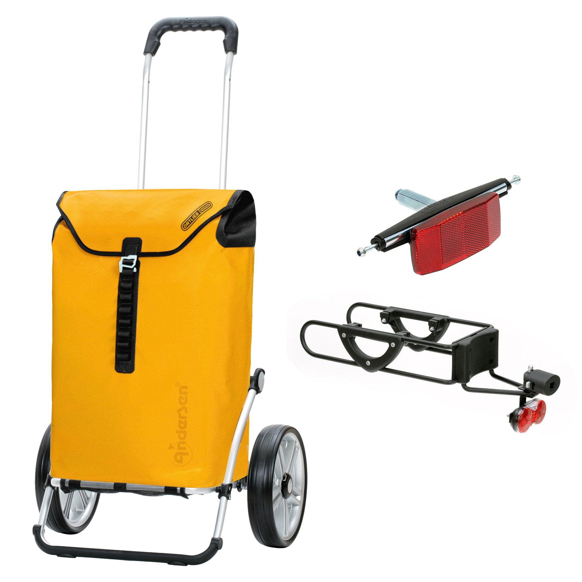 ortlieb bike shopper fahrradtaschen Fahrrad Sparset Royal Shopper Ortlieb gelb + Kupplung G1 PullEasy & Ku – Easy-Trolley