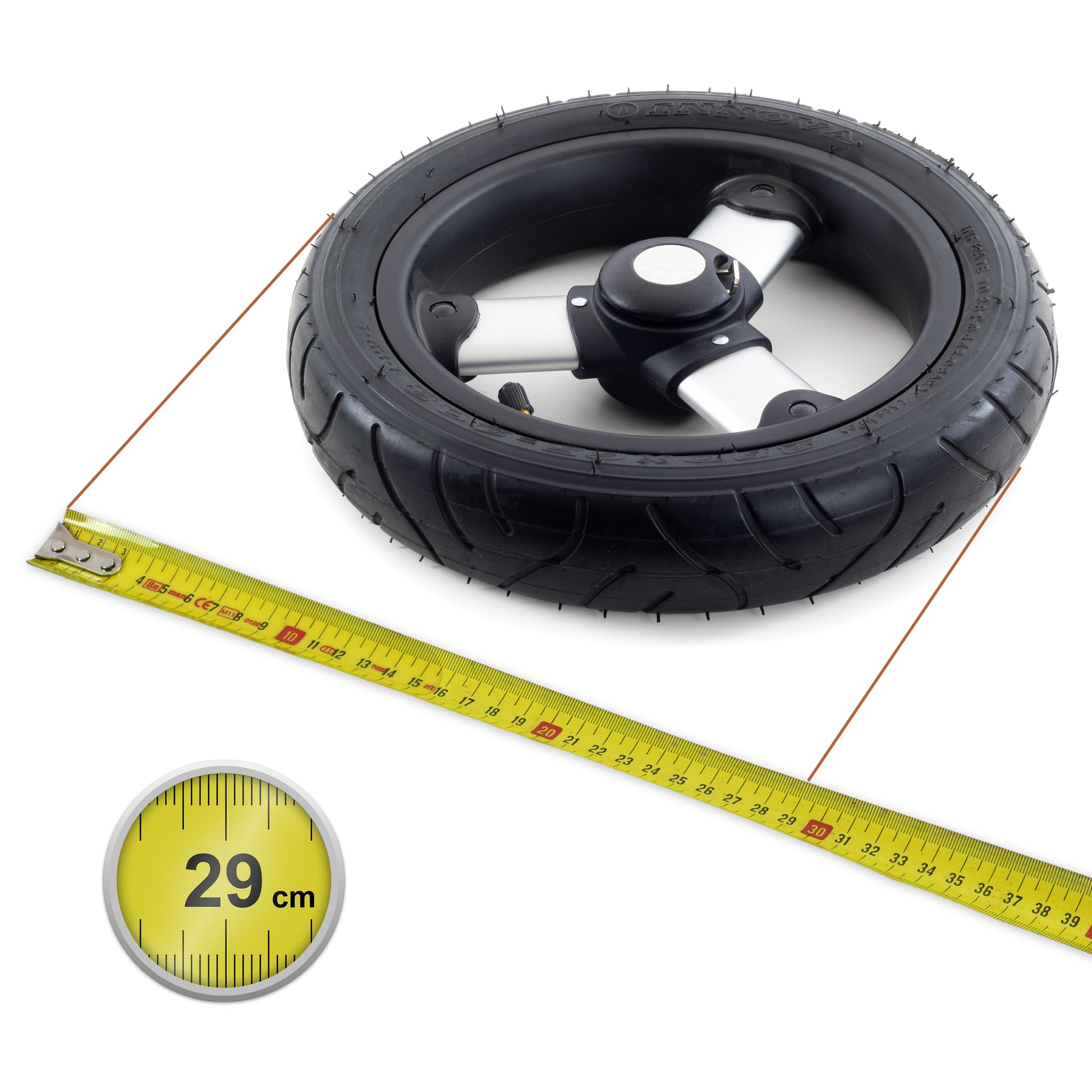 29cm, 10mm kugelgel. Luftrad, schwarz/silber_6
