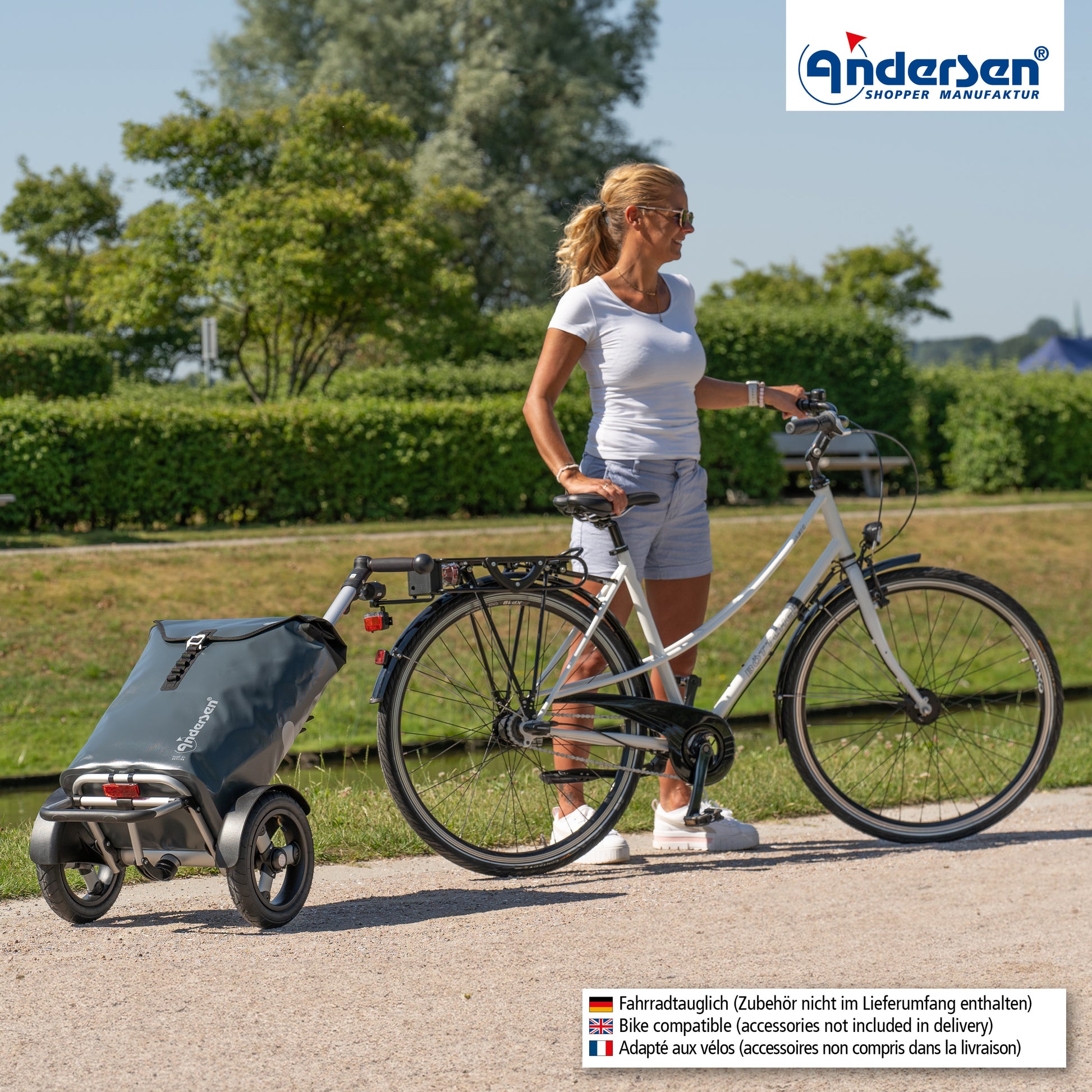 ortlieb fahrradanhänger Andersen Tura Shopper 0 Anthrazit, Luft-Rad 29cm – Easy-Trolley