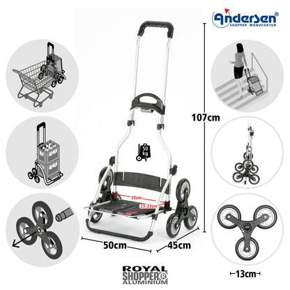 B-Ware Andersen Einkaufstrolley - Treppensteiger Royal Shopper Milla schwarz 54L_2