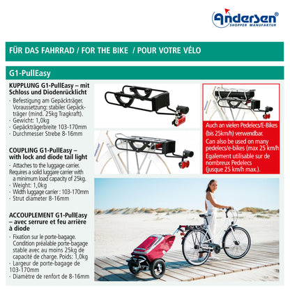 andersen fahrradanhänger kupplung Kupplung G1-PullEasy – Easy-Trolley